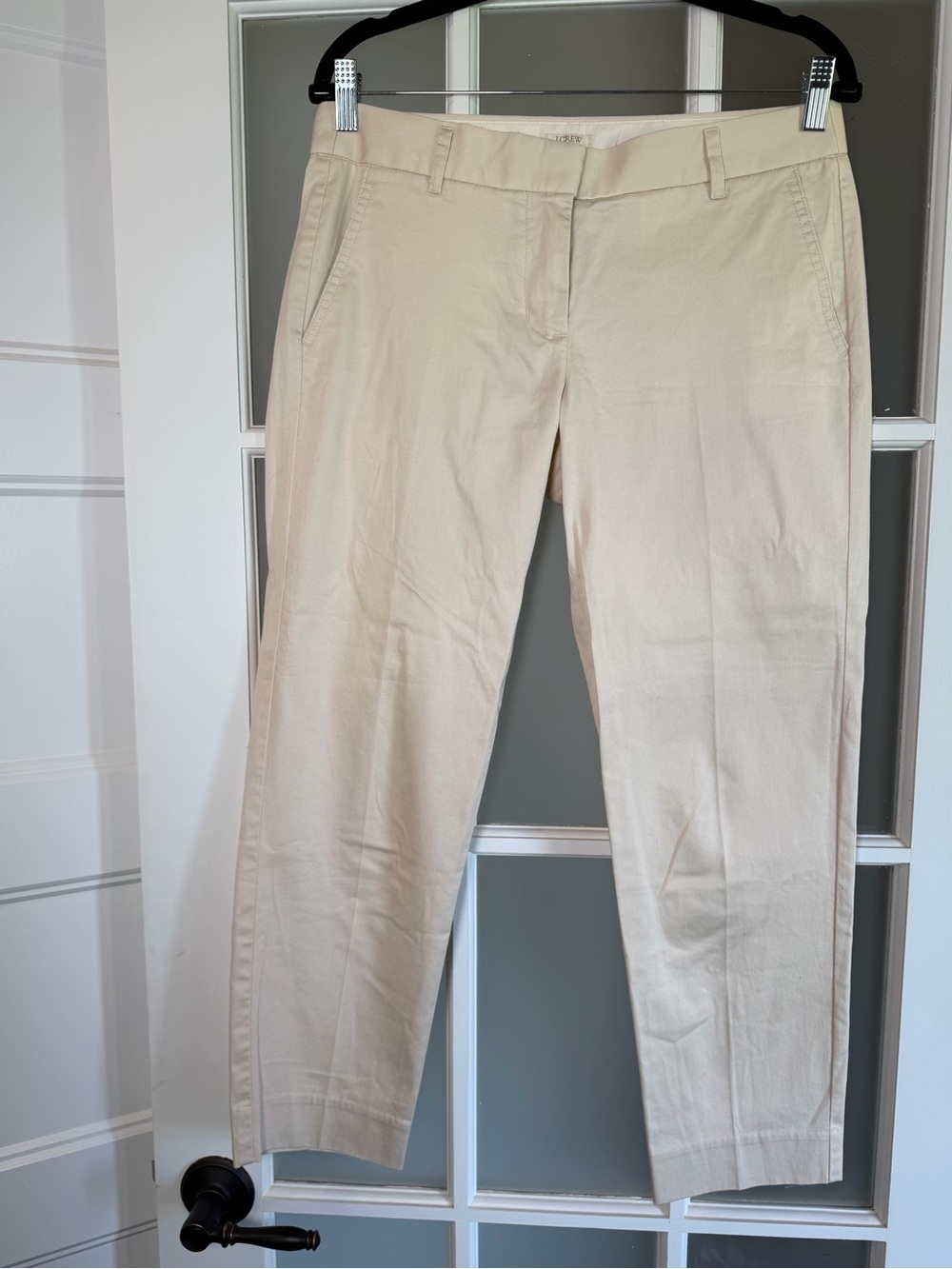 J. Crew Women's Beige Straight-Leg Cropped Chino Pants, Size 6